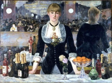  impressionism Oil Painting - A Bar at the Folies Bergere Realism Impressionism Edouard Manet